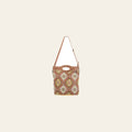 OHLAY Cross Body Upcycled Wool Canvas Embossed Hair-On Genuine Leather Women Bag Western Handbag Purse Womens Handbags