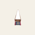 OHLAY Cross Body Upcycled Wool Canvas Embossed Hair-On Genuine Leather Women Bag Western Handbag Purse Womens Handbags