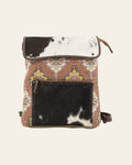 OHLAY Backpack Upcycled Canvas Hair-On Genuine Leather Women Bag Western Handbag Purse Womens Handbags Belt for Purses Summer