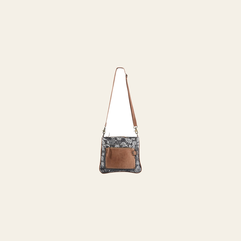 OHLAY Cross Body Upcycled Canvas Genuine Leather Women's Bag Western Handbag Purse Womens Handbags Belt for Women Purses
