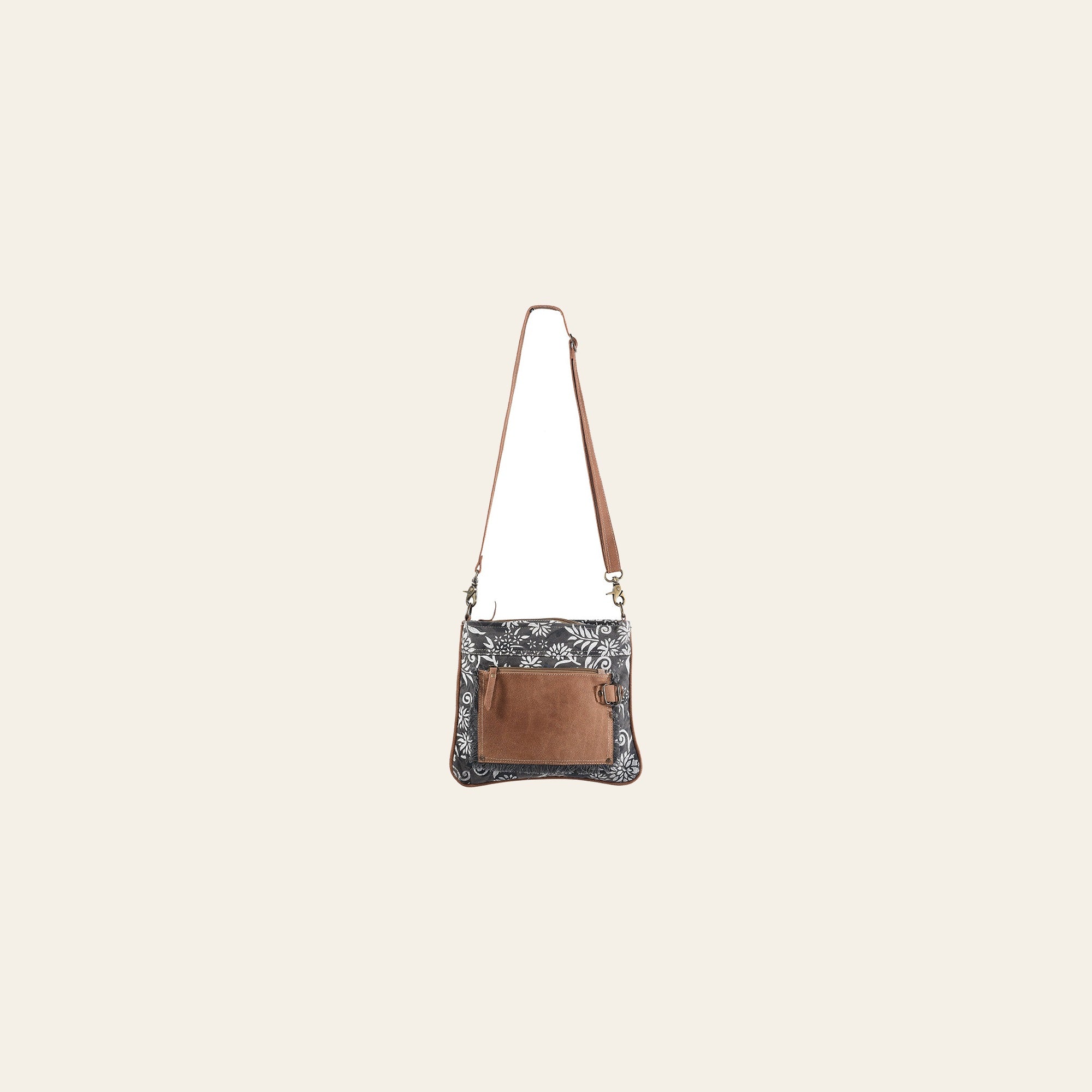 OHLAY Cross Body Upcycled Canvas Genuine Leather Women's Bag Western Handbag Purse Womens Handbags Belt for Women Purses