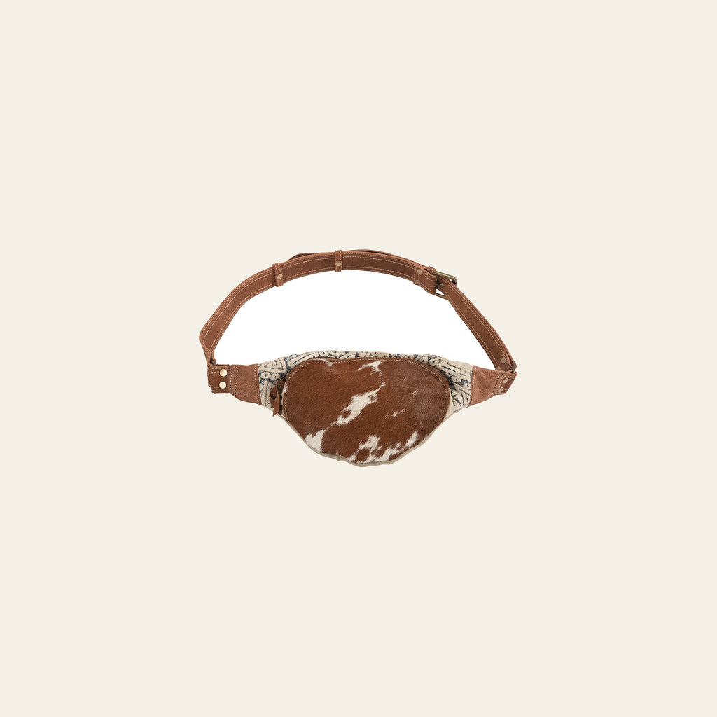 OHLAY Fanny Pack Upcycled Canvas Hair-On Genuine Leather Women Bag Western Handbag Purse | Handbags Belt for Womens Summer