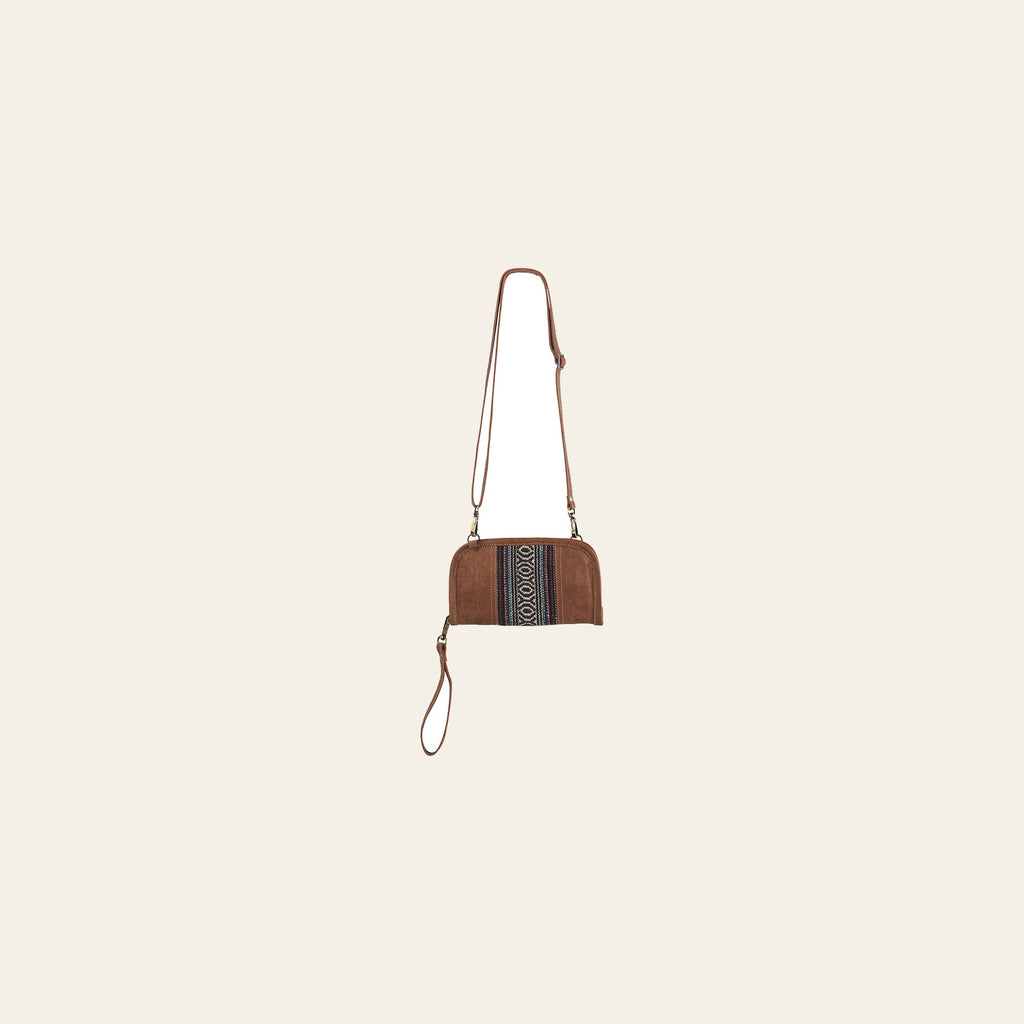 OHLAY Cross Body Upcycled Canvas Genuine Leather Women's Bag Western Handbag Purse Womens Handbags Belt for Women Purses
