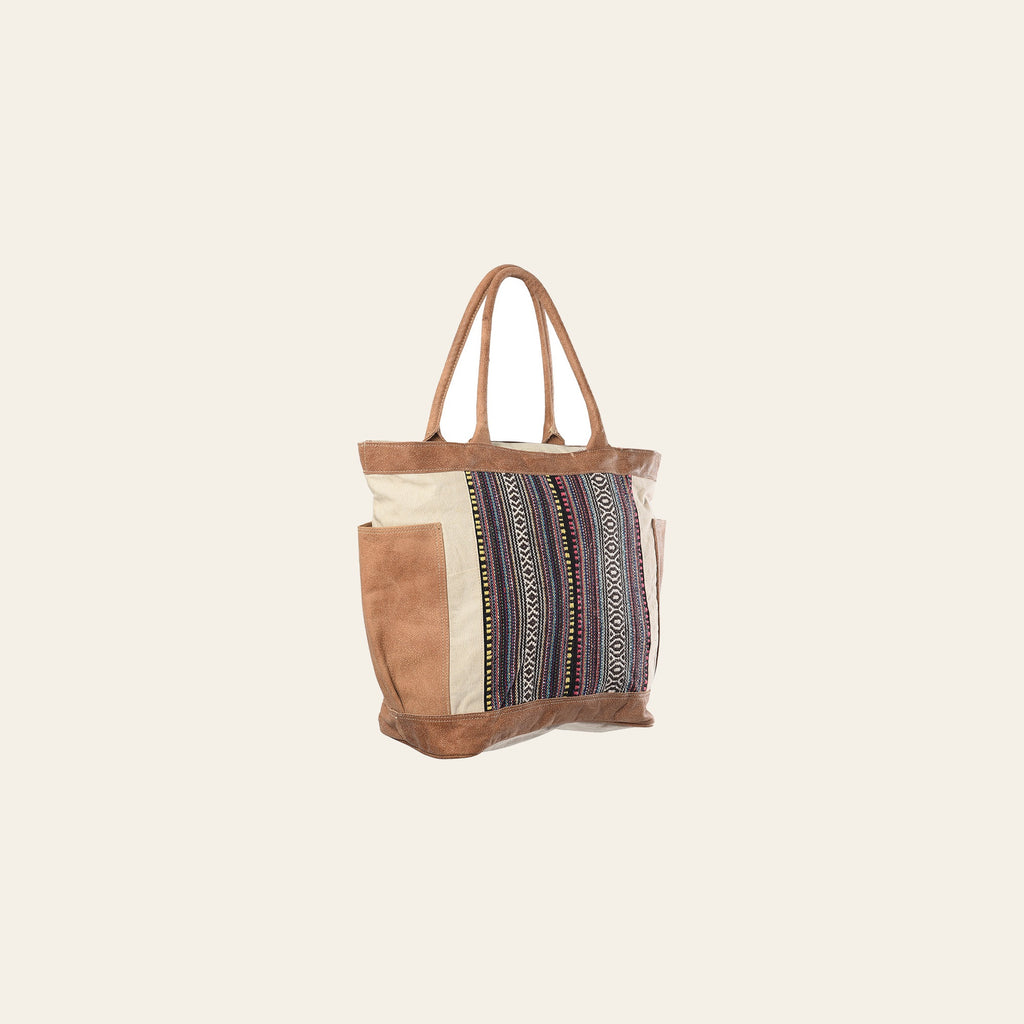 OHLAY KB312 TOTE Upcycled Wool Canvas Genuine Leather women bag western handbag purse