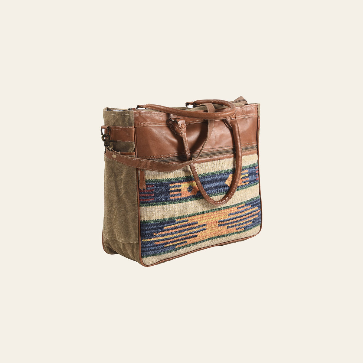 OHLAY KB325 TOTE Upcycled Wool Canvas Genuine Leather women bag western handbag purse