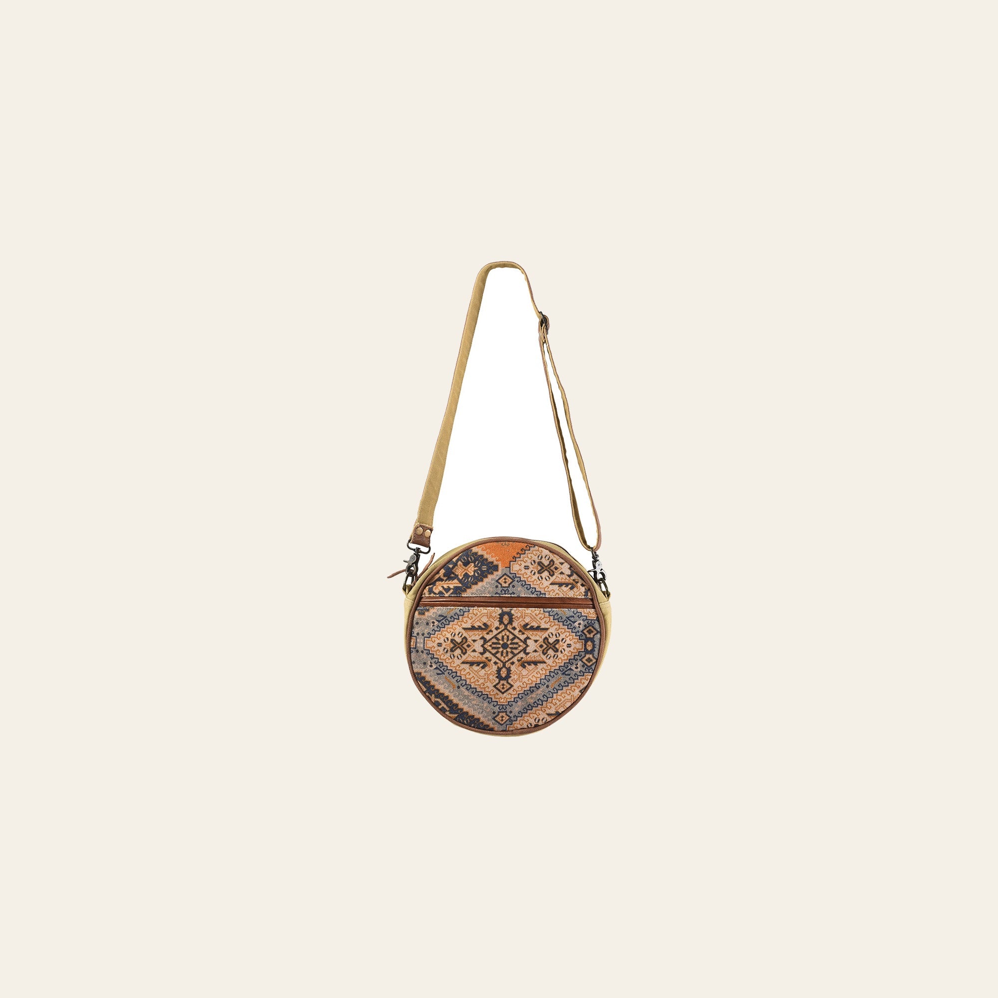 OHLAY Canteen Upcycled Canvas Genuine Leather Women's Bag Western Handbag Purse Women Handbags Belt for Purses Womens Summer