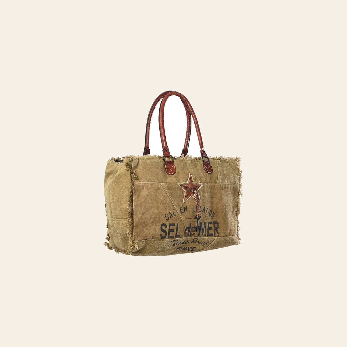 OHLAY KB331 TOTE Upcycled Canvas Genuine Leather women bag western handbag purse