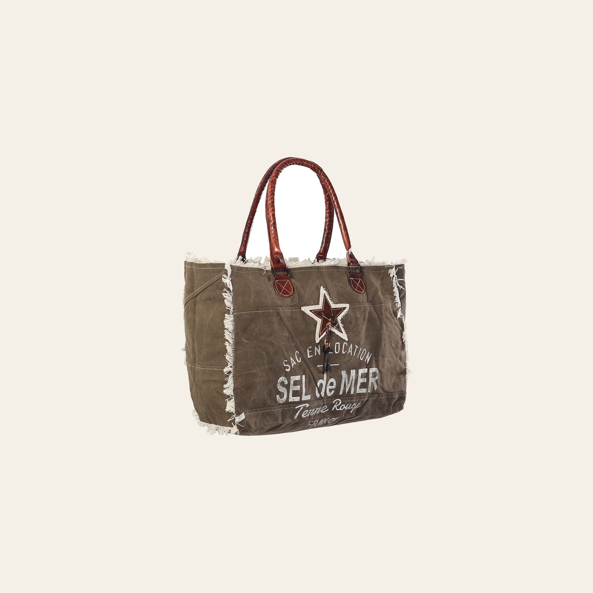 OHLAY KB333 TOTE Upcycled Canvas Genuine Leather women bag western handbag purse