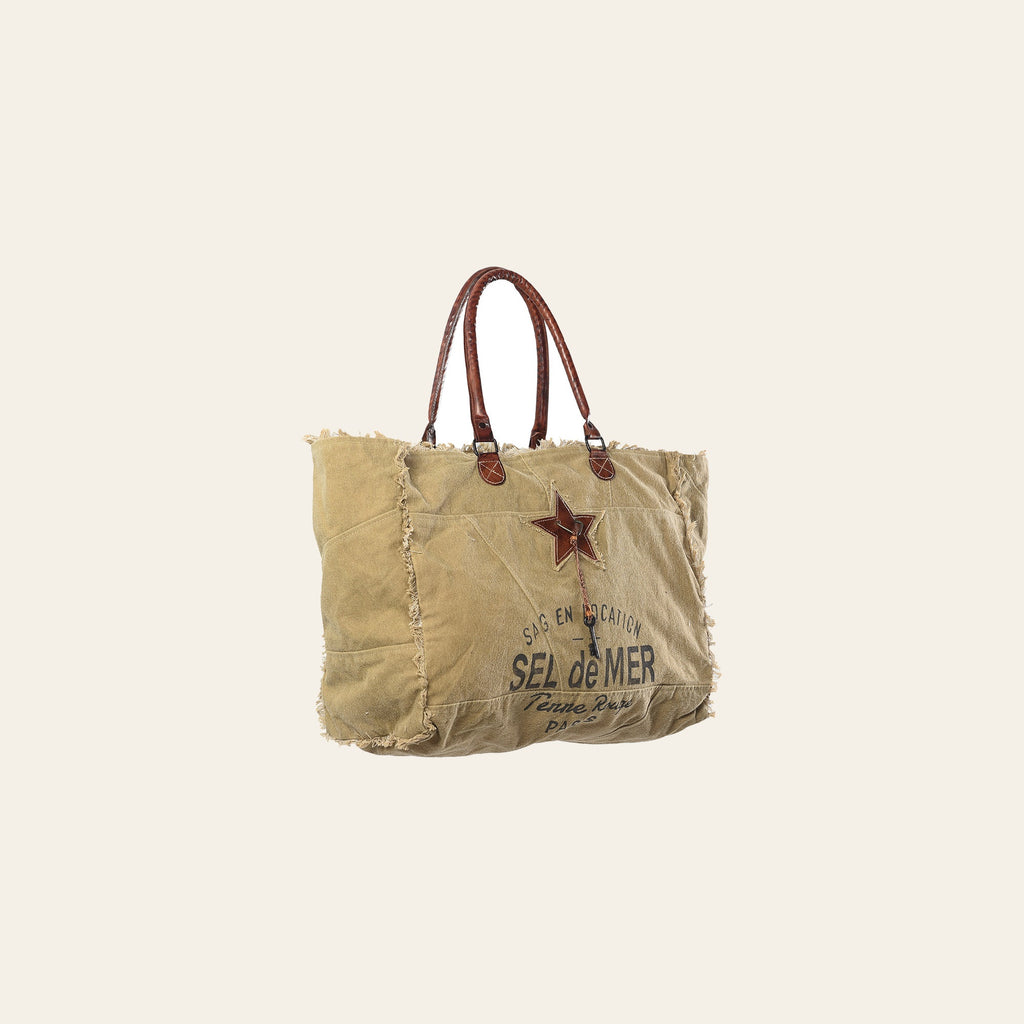 OHLAY KB334 TOTE Upcycled Canvas Genuine Leather women bag western handbag purse