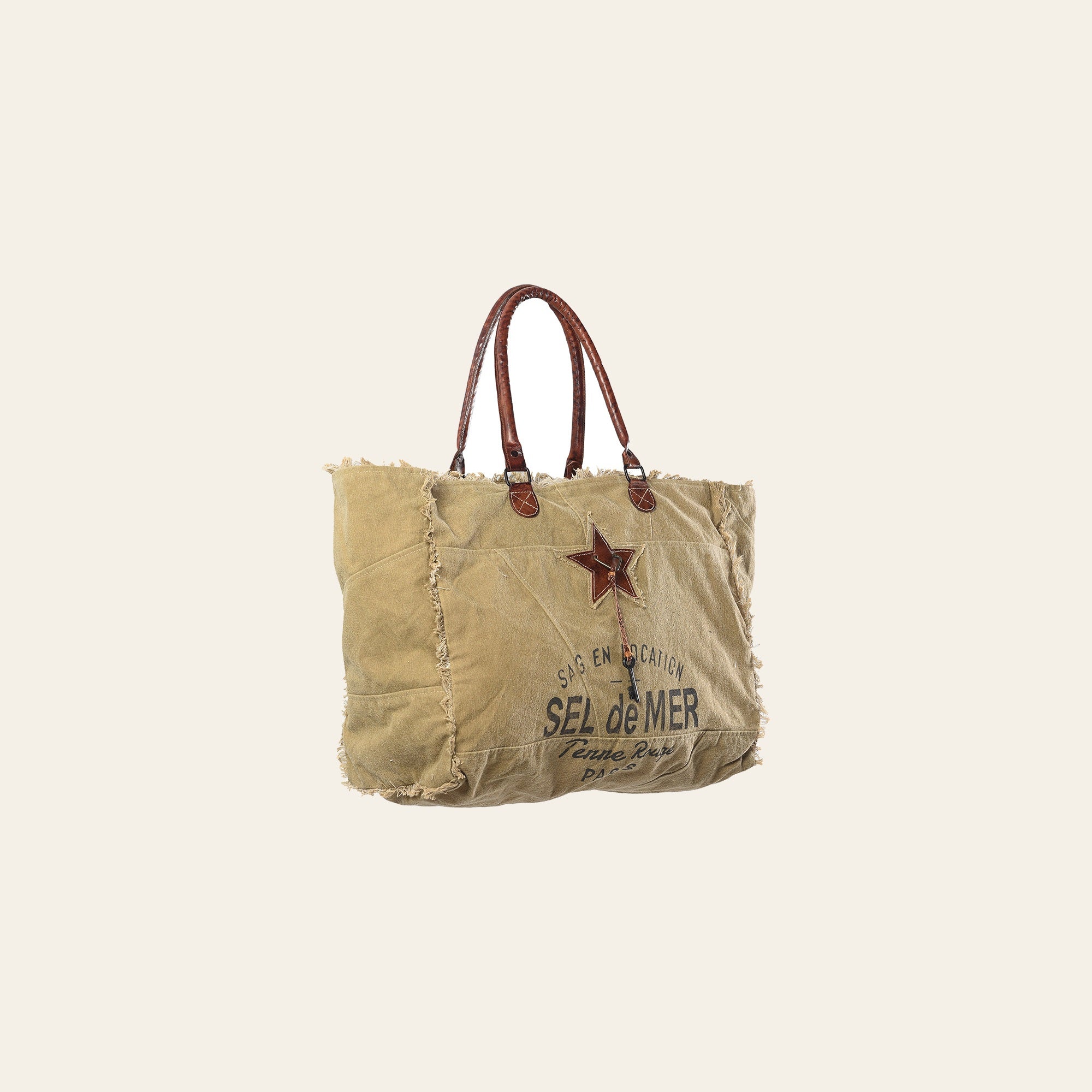 OHLAY KB334 TOTE Upcycled Canvas Genuine Leather women bag western handbag purse