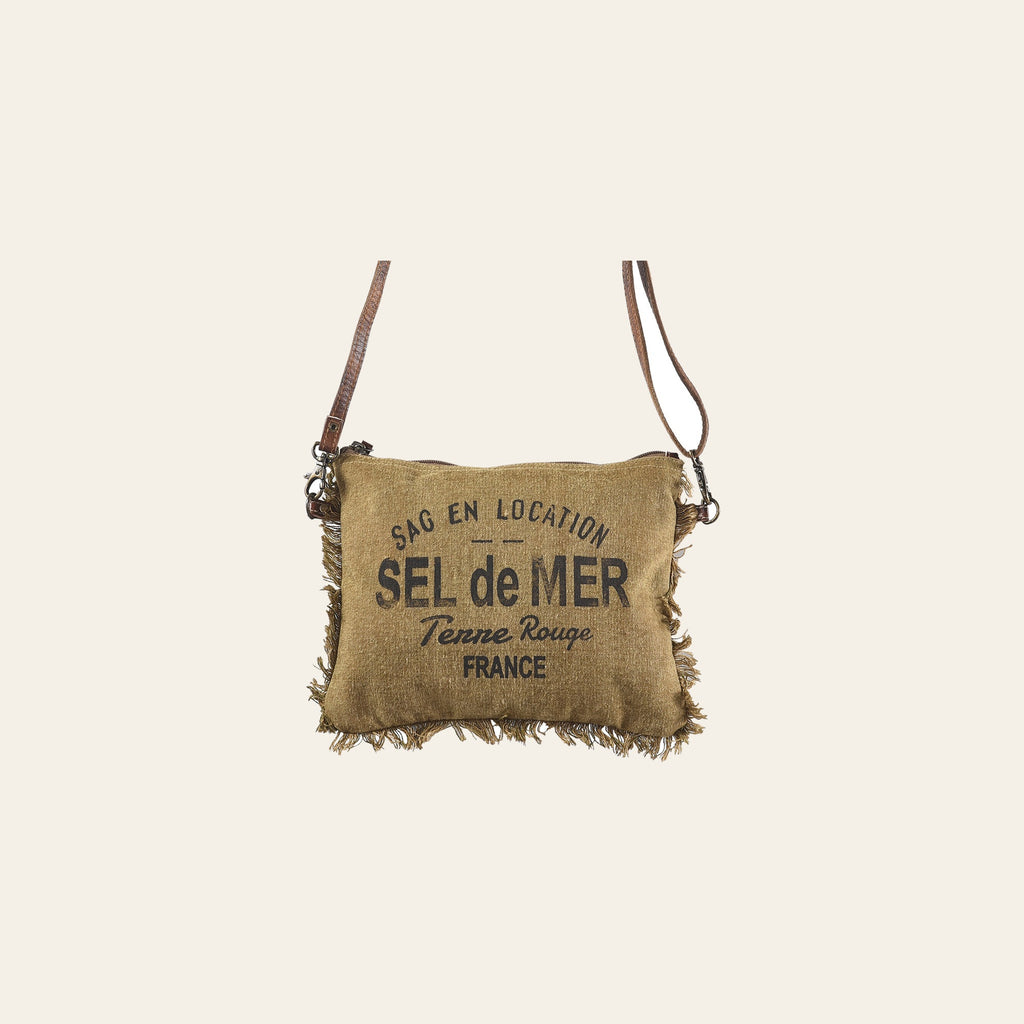 OHLAY Cross Body Upcycled Canvas Genuine Leather Women's Bag Western Handbag Purse | Womens Handbags Belt for Women Summer
