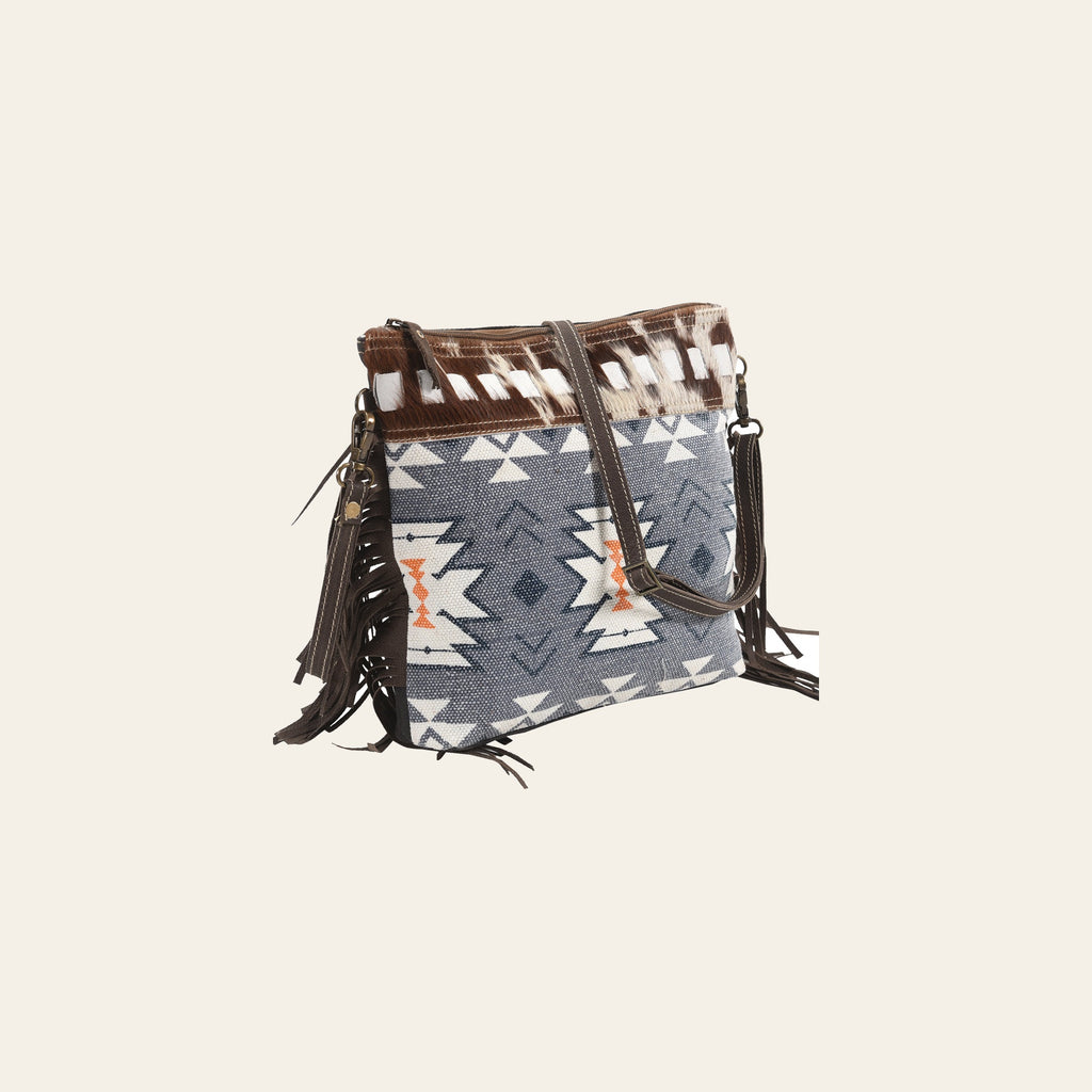 OHLAY Backpack Upcycled Canvas Hair-On Genuine Leather Women Bag Western Handbag Purse Womens Handbags Belt for Purses Summer