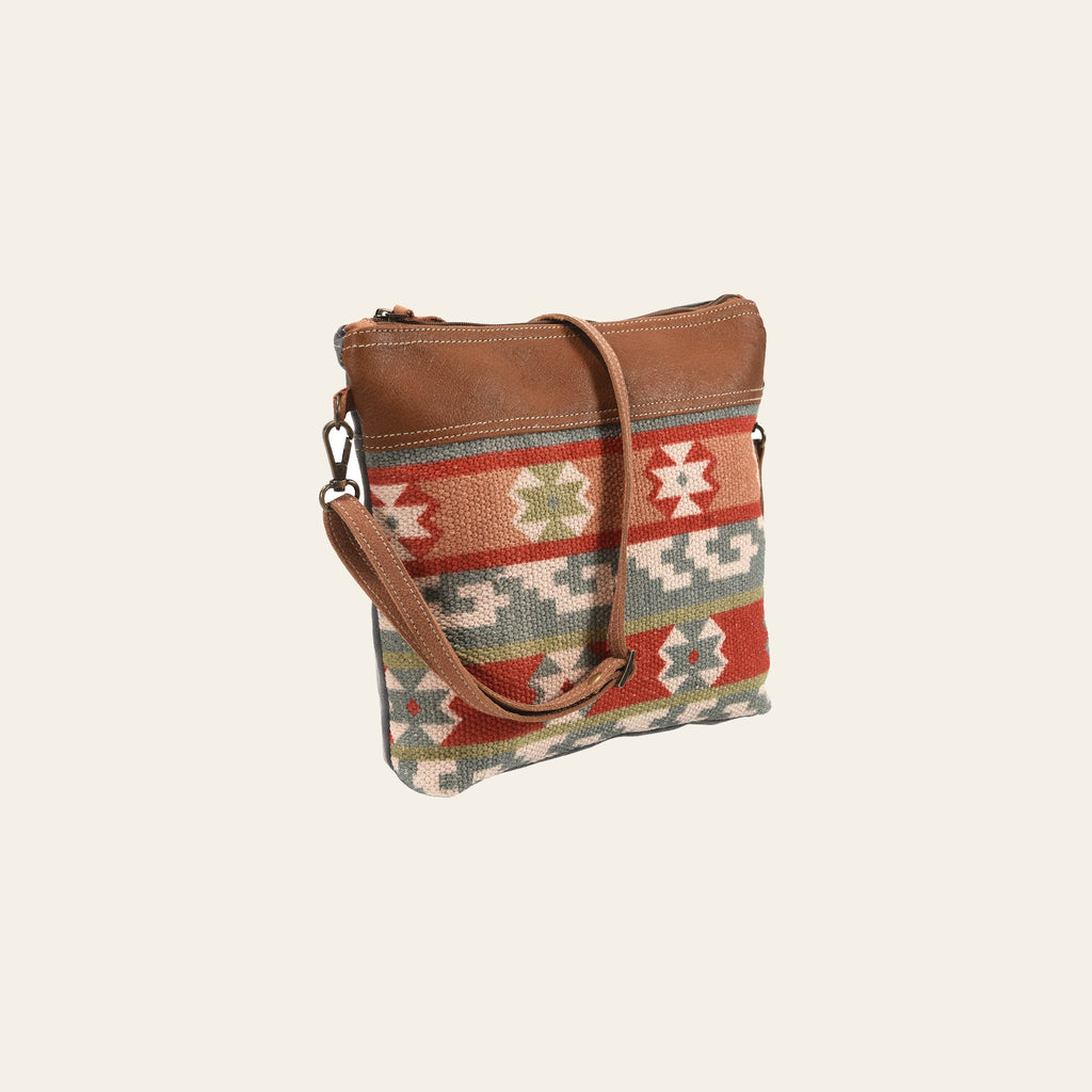 OHLAY Bucket Upcycled Wool Canvas Hair On Genuine Leather Women Bag Western Handbag Purse | Womens Handbags Belt for Summer