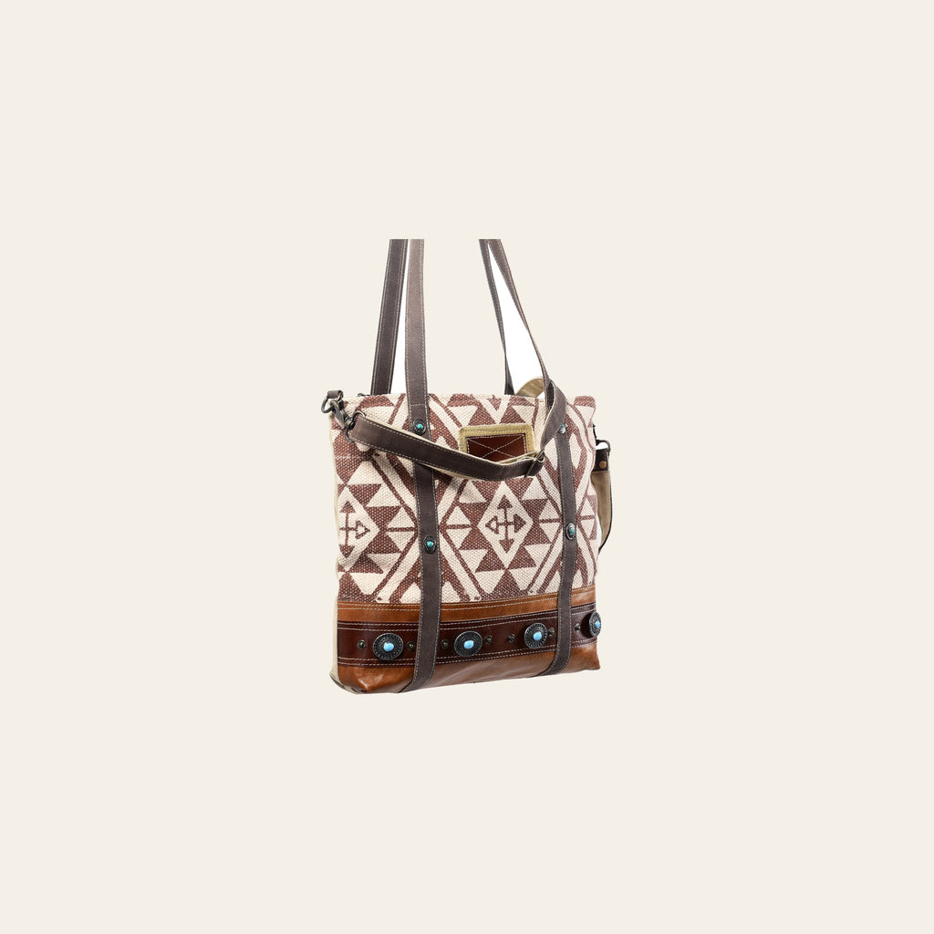 OHLAY KB369 TOTE Upcycled Wool Canvas Genuine Leather women bag western handbag purse