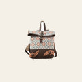 OHLAY Backpack Upcycled Canvas Genuine Leather Women Bag Western Handbag Purse | Womens Handbags Belt for Purses Summer