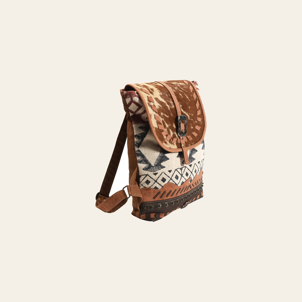 OHLAY Bucket Upcycled Wool Canvas Hair On Genuine Leather Women Bag Western Handbag Purse | Womens Handbags Belt for Summer