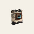 OHLAY KB386 TOTE Hand Tooled Upcycled Wool Canvas Genuine Leather women bag western handbag purse