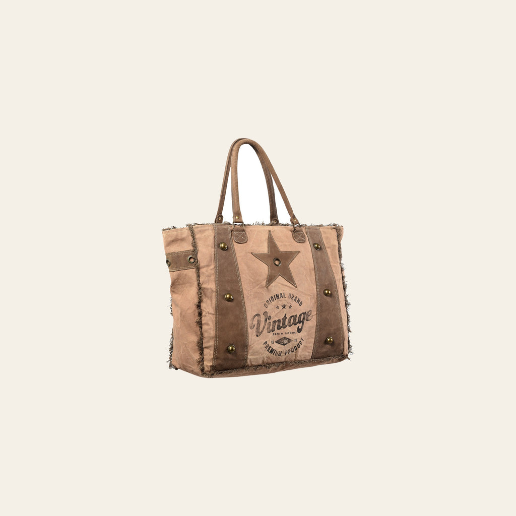 OHLAY KB408 TOTE Upcycled Canvas Genuine Leather women bag western handbag purse