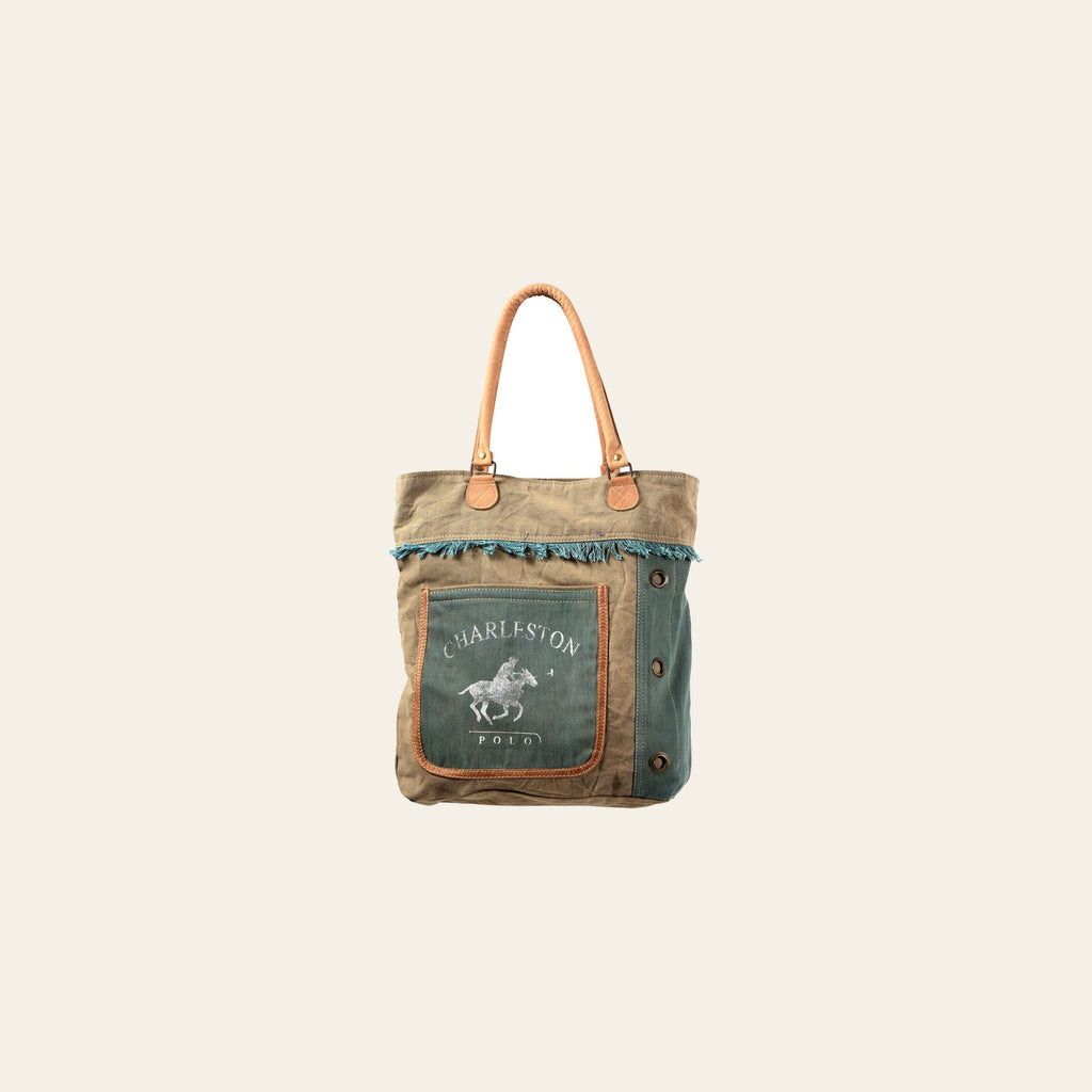 OHLAY KB410 TOTE Upcycled Canvas Genuine Leather women bag western handbag purse