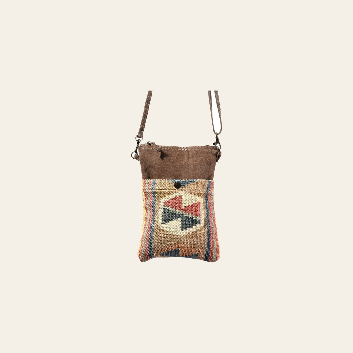 OHLAY CrossBody Upcycled Wool Canvas Genuine Leather Women Bag Western Handbag Purse | Womens Handbags Belt for Purses Summer