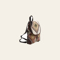 OHLAY Backpack Hand Tooled Upcycled Canvas Hair-On Genuine Leather Women Bag Western Handbag Purse Womens Handbags