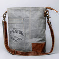 Ohlay Bags Vintage Canvas Crossbody Bag for Women & Men, Leather Trim Messenger Shoulder Bag