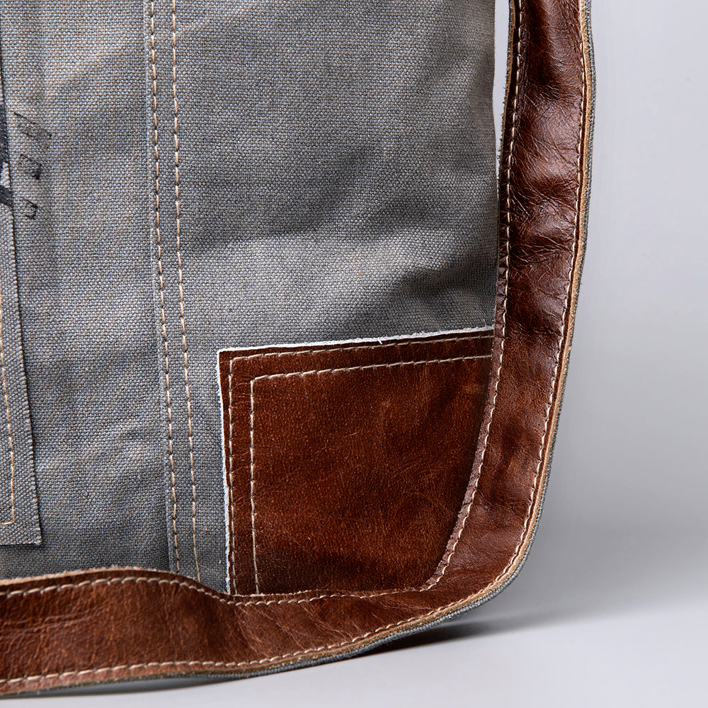 Ohlay Bags Vintage Canvas Crossbody Bag for Women & Men, Leather Trim Messenger Shoulder Bag