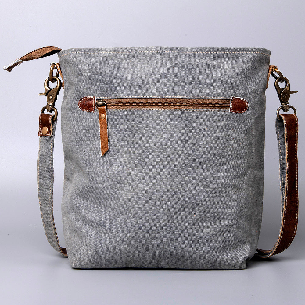 Ohlay Bags Vintage Canvas Crossbody Bag for Women & Men, Leather Trim Messenger Shoulder Bag