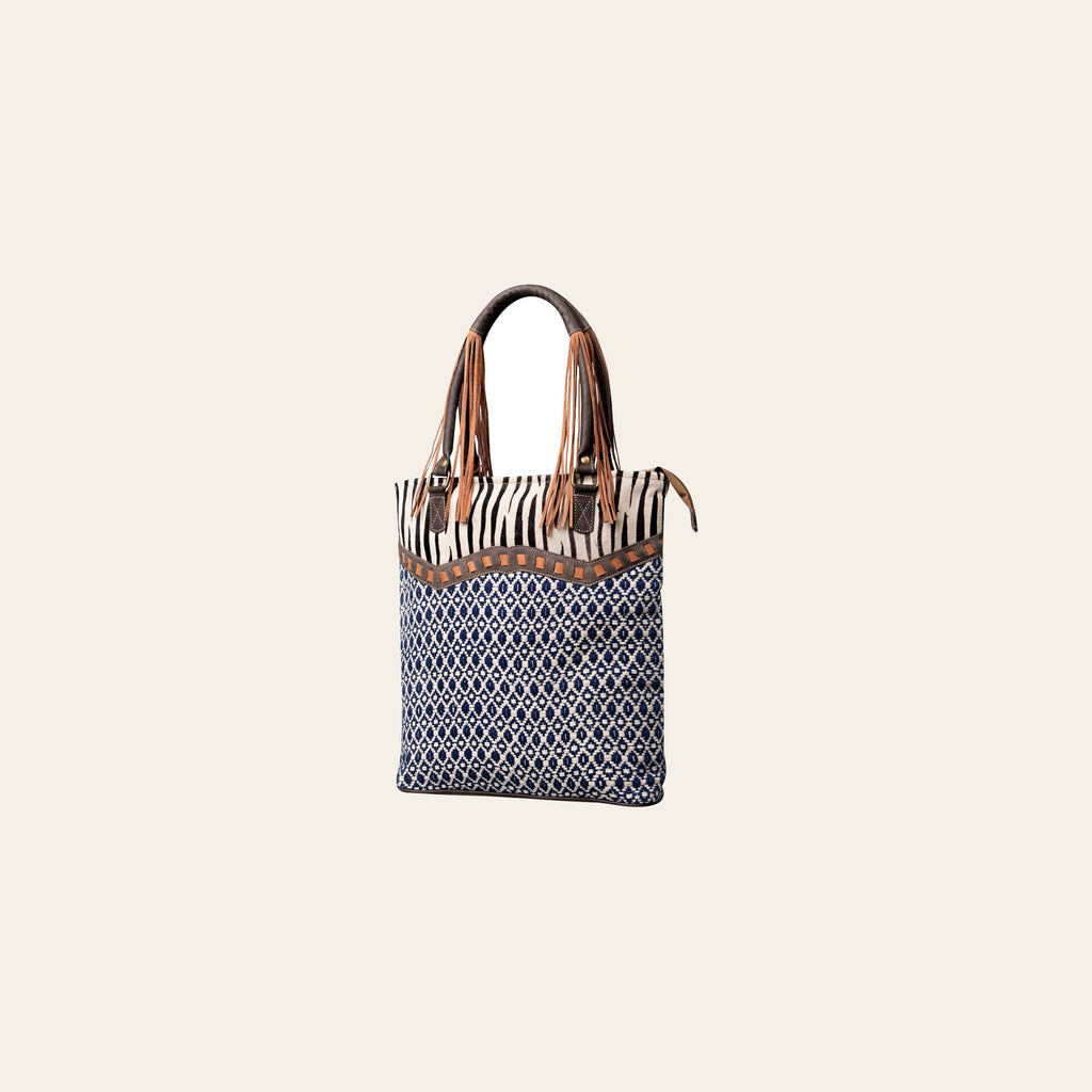 OHLAY KB466 TOTE Upcycled Wool Canvas Hair-on Genuine Leather women bag western handbag purse