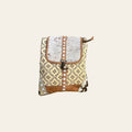 OHLAY Cross Body Upcycled Wool Canvas Hair-On Genuine Leather Women Bag Western Handbag Purse Womens Handbags Belt for Summer