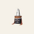 OHLAY KB513 TOTE Upcycled Canvas Embossed Genuine Leather women bag western handbag purse