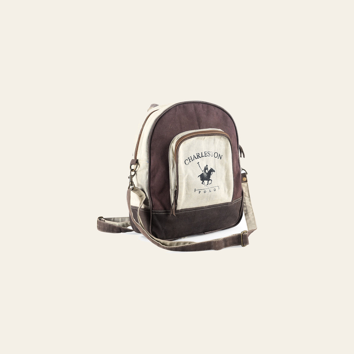 OHLAY Backpack Upcycled Canvas Genuine Leather Women Bag Western Handbag Purse | Womens Handbags Belt for Purses Summer