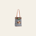 OHLAY KB542 TOTE Hand Tooled Upcycled Canvas Hair-on Genuine Leather women bag western handbag purse