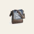 OHLAY Cross Body Upcycled Canvas 100% Cotton Denim Genuine Leather Women Bag Western Handbag Purse | for Womens Summer