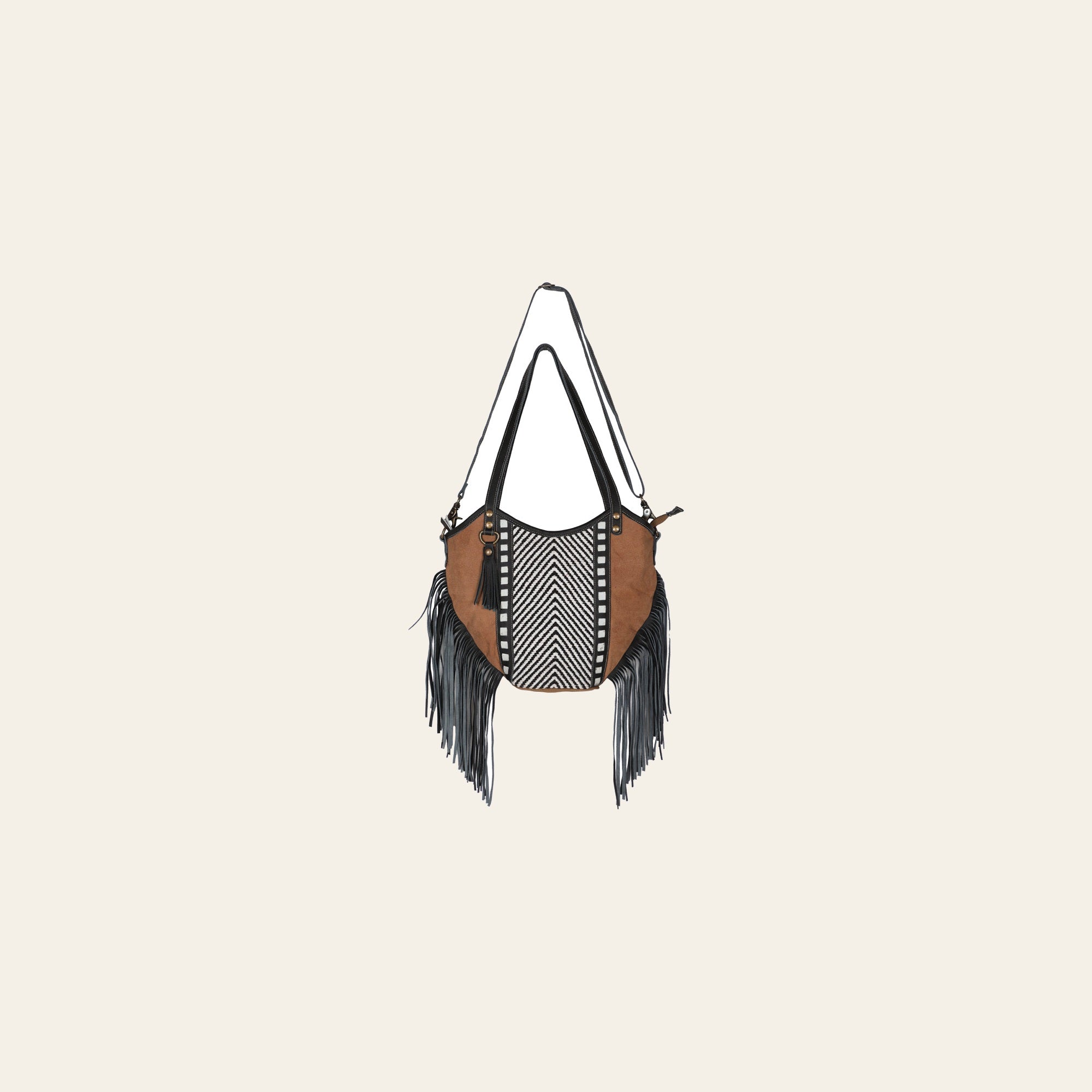 OHLAY KB583 TOTE Upcycled Wool Canvas Genuine Leather women bag western handbag purse
