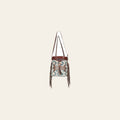 OHLAY KB587 TOTE Hand Tooled Upcycled Canvas Genuine Leather women bag western handbag purse