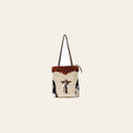 OHLAY KB612 TOTE Upcycled Canvas Embossed Hair-on Genuine Leather women bag western handbag purse