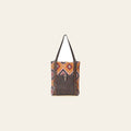 OHLAY KB620 TOTE Hand Tooled Upcycled Wool Canvas Genuine Leather women bag western handbag purse