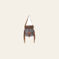OHLAY KB628 TOTE Hand Tooled Upcycled Wool Canvas Genuine Leather women bag western handbag purse