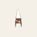 OHLAY Cross Body Hand Tooled Upcycled Wool Canvas Hair-On Genuine Leather Women Bag Western Handbag Purse | for Womens Summer