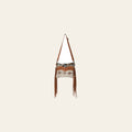 OHLAY Cross Body Upcycled Wool Canvas Hair-On Genuine Leather Women Bag Western Handbag Purse Womens Handbags Belt for Summer