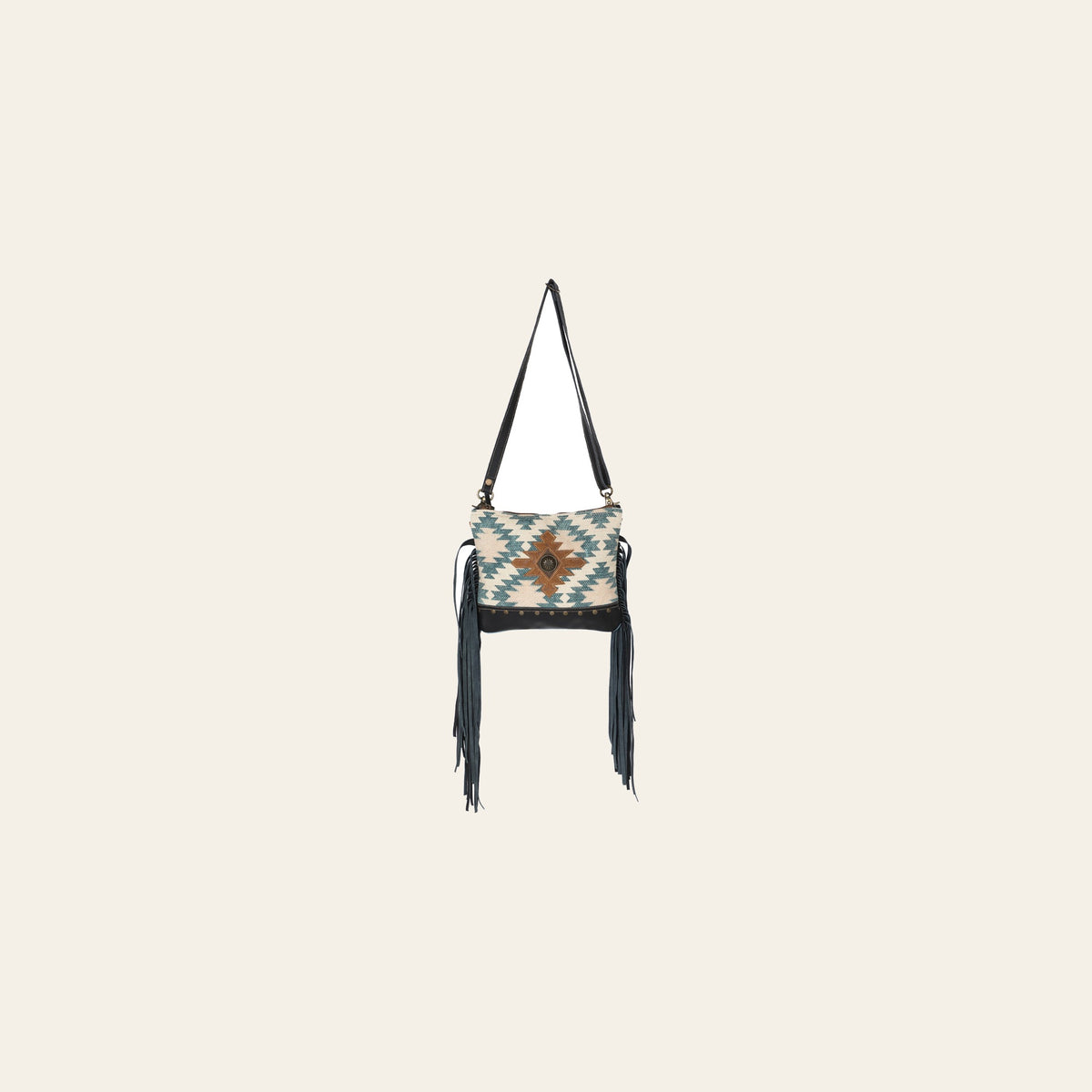 OHLAY Cross Body Upcycled Wool Canvas Embossed Genuine Leather Women Bag Western Handbag Purse Womens Handbags Belt Summer