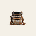 OHLAY Cross Body Upcycled Wool Canvas Genuine Leather Women Bag Western Handbag Purse | Womens Handbags Belt for Summer