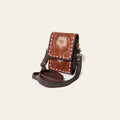 OHLAY Cell Phone Holder Denim Genuine Leather Women's Bag Western Handbag Purse | Womens Case for Women Summer