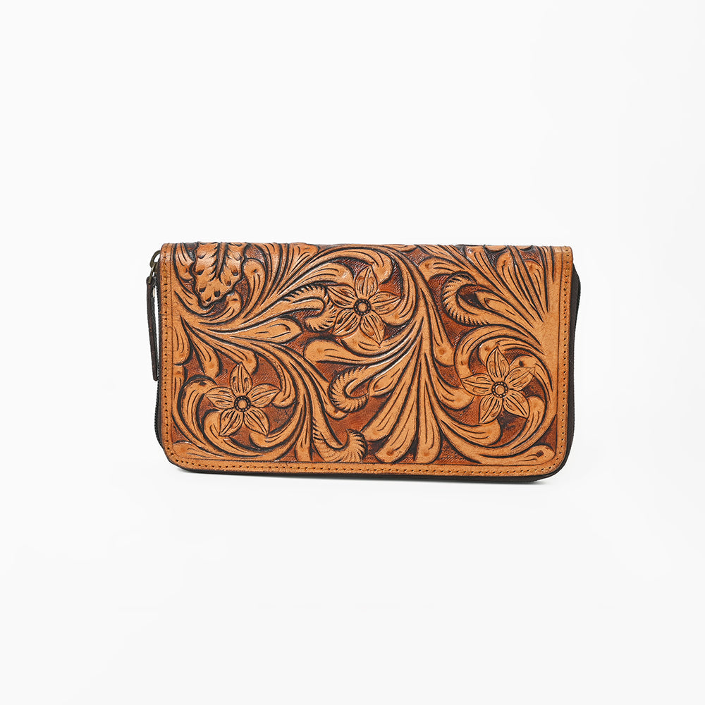 OHLAY Wallet Hand Tooled Genuine Leather Women Bag Western Handbag Purse | Womens Handbags |Leather Belt for Summer
