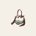 OHLAY KBG226 TOTE Embossed Hair-on Genuine Leather women bag western handbag purse