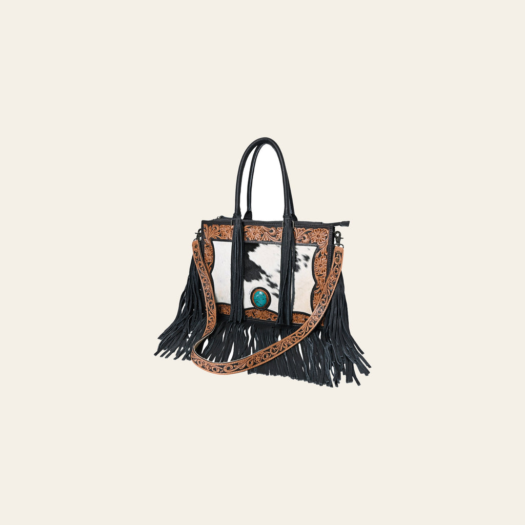OHLAY KBG230 TOTE Hand Tooled Hair-on Genuine Leather women bag western handbag purse
