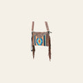 OHLAY Cross Body Hand Tooled Upcycled Wool Canvas Genuine Leather Women Bag Western Handbag Purse | for Womens Summer