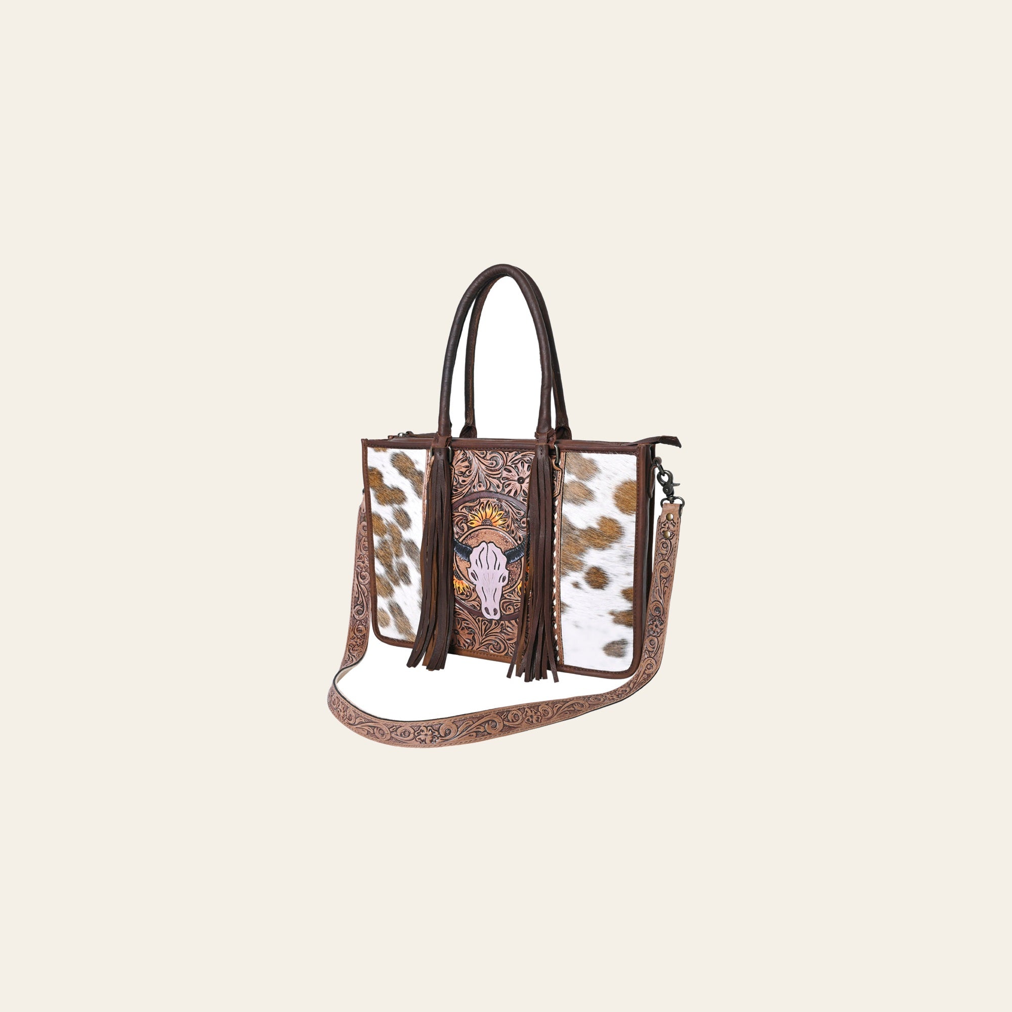 OHLAY KBG252 TOTE Hand Tooled Hair-on Genuine Leather women bag western handbag purse