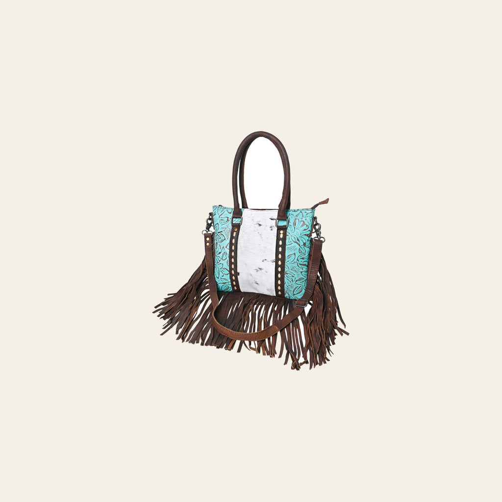 OHLAY KBG286 TOTE Embossed Hair-on Genuine Leather women bag western handbag purse